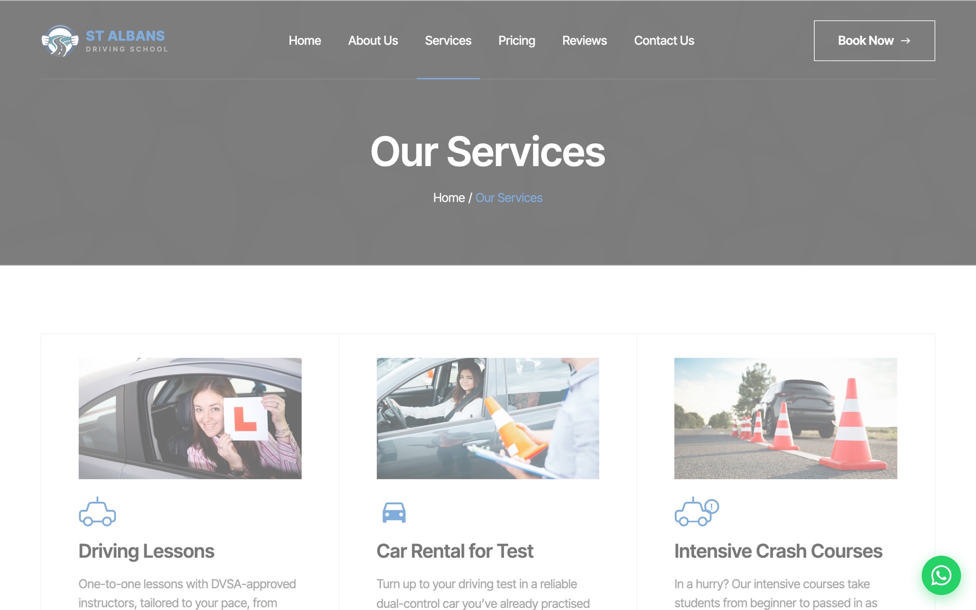 The St Albans Driving School website built by GrowAx